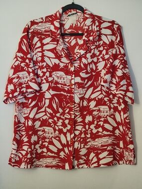 BonWorth Tropical/Hawaiian Print Button Down Camp Shirt XL(?)